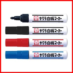 【速発送】サクラクレパス ホワイトボードマーカー 中字 3色4本セット黒2本/赤・青1本 -4-