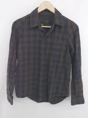 ◇ ◎ A.P.C. アー ペー セー チェック 厚手 カジュアル 長袖 シャツ サイズ 34 ブラウン ネイビー レディース P 【1308090007022】