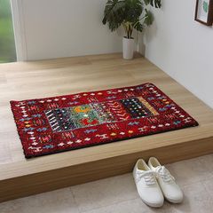 イケヒコ 玄関 選べる マット ラグ ウィルトン 単品 イビサ レッド 約60×90cm 厚み 約15mm トルコ製 へたりにくい 耐久性 弾力性 抗菌防臭 消臭 ギャベ柄 エレガント 洗濯不可 おしゃれ ふわふわ #1311190241801 0