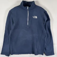 古着 ザ・ノースフェイス THE NORTH FACE フリーストレーナー ハーフジップ ワンポイントロゴ刺繍 プルオーバー  M  ネイビー メンズ