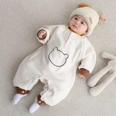 ベビー服 新生児 ボア ロンパース カバーオール 秋冬用服 パジャマ 女の子 男の子 長袖 暖かい あったか 赤ちゃん 幼児 かわいい 子供服 プレゼント 誕生日 入園 保育園 幼稚園 春 秋 冬 お出かけ Erkt880