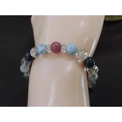 天然石 爽やかタイプの組み合わせブレスレット 内周17.5cm　　　171221644