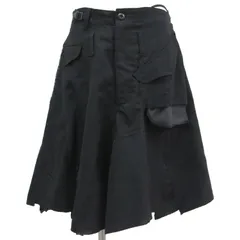 JUNYA WATANABE COMME des GARCONS ジュンヤワタナベ コムデギャルソン スカート ミディ丈 ひざ丈 ブラック 黒 S ミリタリー AD2006 個性的のサムネイル