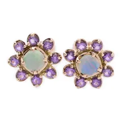 canal 4℃ カナルヨンドシー フラワーモチーフ・タンザナイト・オパール・取り巻き ピアス/K10PG/416-0.9g/ピンクゴールド【♀】【S】【レディース】★■557247【中古】