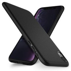 【特売】【Spigen】 iPhone XR ケース 6.1インチ 対応 TPU 耐衝撃 米軍MIL規格取得 カメラ保護 傷防止 衝撃吸収 Qi充電 ワイヤレス充電 リキッド・エアー 064CS24872 (マット・ブラック)