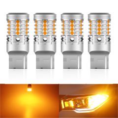 Catland T20 LED ウインカー シングル アンバー ハイフラ防止 ピンチ部違い 抵抗内蔵 キャンセラー内蔵 7440 W21W WY21W リア フロント 車 電球 バルブ 12V ウインカーバルブ ウィンカー オレンジ 高輝度 4個入り