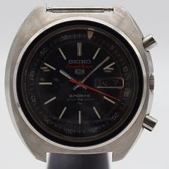 デッドストック級 セイコー ファイブ スピードタイマー 7017-6010 ブラック文字盤 AT/自動巻 メンズ腕時計 8218100 6KHT ABC16203 KTU