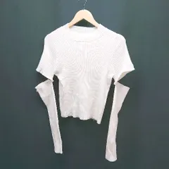 ◇ ems excite エムズエキサイト 2WAY袖 リブ生地 綺麗め 大人っぽい 長袖 ニット 表記なし アイボリー レディース E  【1308160020005】