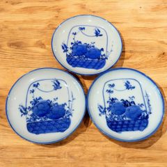 作家物 染付 小皿 花文 アンティーク 骨董 美品 蔵出し 和 取り皿 盛り皿 手描き