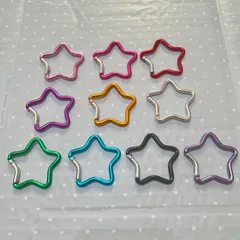 A 星 カラビナ キーホルダー キーリング 1個