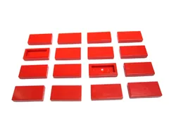 レゴ★赤色の１×２タイル１６点セット（中古品）