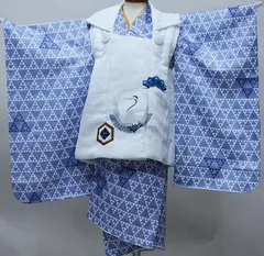 七五三 三歳 男児 被布着物セット 鶴 祝着 三才 3歳 3才 男の子 NO39237