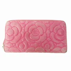 シャネル CHANEL カメリア 長財布 ウォレット ラウンドファスナー 花柄 ココマーク ピンク /HO