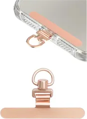 aerix スマホストラップ ストラップホルダー 極薄0.2mm・360°旋回式・浮きなし曲がれ設計金属製 タグパッチ ステンレス鋼 頑丈 薄型金属ステンレス製 ショルダー 落下防止 携帯ストラップ スマホショルダー 全機種対応(ローズゴールド)