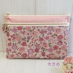 ☆お財布ポーチ:お札2つ折☆ やりくりポーチ lib:ベッツィ・レッド