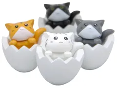 新品 clowin 子猫の置物 4個セット 猫 置物 雑貨 インテリア 小物 オブジェ テーブルの置物 (ホワイト)