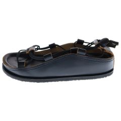 LEMAIRE (ルメール) 24SS FUSSBETT SPARTAN SANDALS フスベット スペルタン 編み込み ストラップサンダル レザーシューズ ブラック FO0089 LL0079