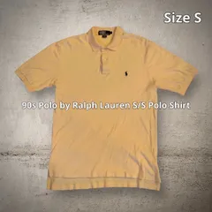 90s Polo by Ralph Lauren S/S Polo Shirt ポロラルフローレン ポロシャツ 半袖 クリームイエロー Sサイズ サイドスリット ロゴ刺繍 ミニポニー