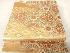 平和屋着物◎六通柄袋帯　正倉院花文　金銀糸　正絹　逸品　AAAS9723yx