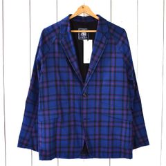 4TF082】新品 Jプレス 3つボタン シングル 段返り ジャケット L ネイビー オーバーチェック 袖口1つ釦 本切羽 021-5-JK-OV-YW-0317【新品】【メンズビジネス】202406