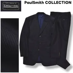 日本製 ポールスミス コレクション PaulSmith COLLECTION イタリア 生地 トレッロヴィエラ TORELLO VIERA 3B シングル スーツ セットアップ 上下 M ピンストライプ ネイビー ビジカジ メンズ