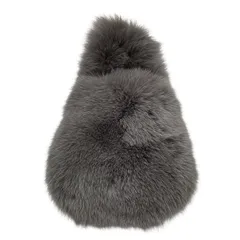 LUDLOW ラドロー リアル ラムファー ドローストリング バッグ 緑 × 灰 ピザ ドローストリングポーチ（S/プレオーダー）｜LUDLOW