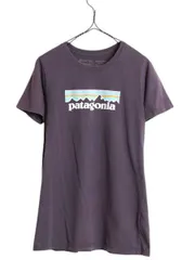 【お得なクーポン配布中!】 パタゴニア プリント 半袖 Tシャツ レディース XS 18年製 オーガニック コットン パステル クルーネック カットソー グラフィック ロゴT 紫