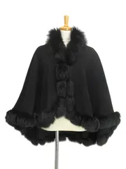 2025年最新】ブルーフォックス ファー カシミヤ ポンチョの人気