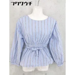 ◇ SENSE OF PLACE by URBAN RESEARCH ストライプ 2way 長袖 シャツ ブラウス サイズF ブルー系 レディース 【中古】 【1104190002185】