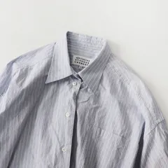美品 2022SS メゾンマルジェラ Maison Margiela ① ストライプ ロング シャツ S/サックス トップス 羽織り ワンピース 【2400013661300】のサムネイル