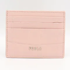 美品 フルラ ピンク レザー クロコ風 カードケース 名刺入れ 定期入れ OGH 2000000 NSK