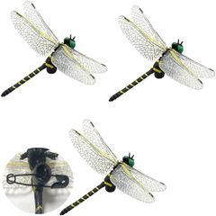 6cm級  3匹セット★安全なピン付き オニヤンマ トンボ 昆虫 動物 蜻蛉 家 スズメバチの天敵 虫除け 家 おもちゃ 動物模型 リアル PVC インテリア 置物 塗装済 完成品  無臭無毒、環境にも優しい ベランダの衣類を保護することができる
