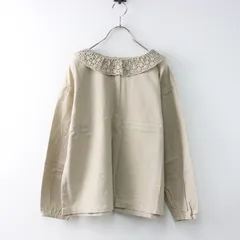 サマンサモスモス SM2 SamansaMos2 レース衿ブラウス F/ベージュ シャツ 長袖 トップス コットン リネン ナチュラル【2400014490534】