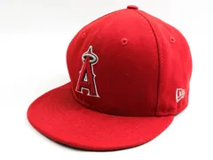 ニューエラ キャップ 59FIFTY ロサンゼルス エンゼルス MLB 野球 帽子 ジュニア キッズ 男の子用 6.75サイズ レッド NEW ERA 【中古】