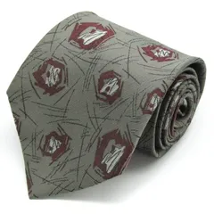 ピエールカルダン ブランド ネクタイ ドット パネル柄 シルク メンズ グレー Pierre Cardin 【中古】