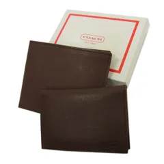未使用 メンズ◇オールド COACH 二つ折り レザー財布 パスケース付き  ロゴ刻印入り  コーチ ロゴ刻印入り 箱付き