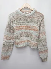 ◇ ⊇ LEPSIM レプシィム 長袖 ニット セーター サイズF ライトブルー カーキ ブラウン系 レディース P  【1410230023165】