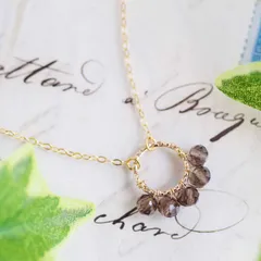 K14GF【garland】花冠・ネックレス［スモーキークォーツ］