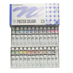 20ml(6号)_24色セット ニッカー 水彩絵具 ポスターカラー 24色セット 20ml(6号)