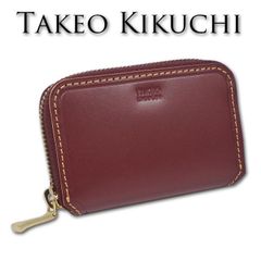 タケオキクチ TAKEO KIKUCHI 牛革 小銭入れ キーケース サーフェス ボルドー メンズ 定価10,450円 コインケース エイジング レザー イタリアンレザー プレゼント ギフト 無料ラッピング可能