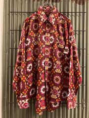 70‘s Showcase Polyester Shirt 柄シャツ　長袖シャツ　ロカビリー　ポリエステルシャツ