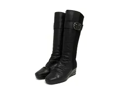 ＊ 箱付き Monet モネ 本革 ロング ヒール ブーツ 楽天市場】◇ Monet モネ 883306 Black デザインヒールブーツ5.5