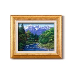 真作】日展理事 山本秀麿「笠岳風景」油彩 F10号 1982年作 大作 額装
