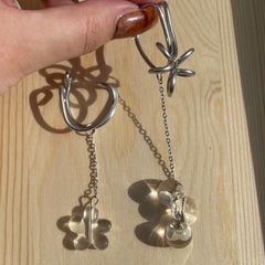 healing flower ear cuff _ ヒーリング フラワー イヤーカフ (2個セット、両耳可能)
