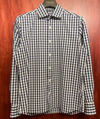 MADE IN JAPAN製 134 KAMAKURA Maker's Shirt 鎌倉 ギンガムチェック柄長袖シャツ ネイビー Mサイズ