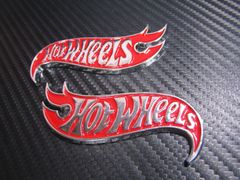● HOT WHEELS ホットウィール メタル製 CH/RED 凹凸仕様 エンブレム 左右SET！