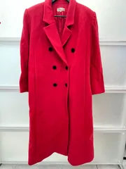 N 処分価格【中古品】レディース ロング チェスター コート 赤 レッド 11号 かわいい おしゃれ
