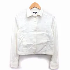 コムサデモード COMME CA DU MODE デニム ジャケット ショート丈 シンプル コットン 綿 M アイボリー 白 /HT3のサムネイル