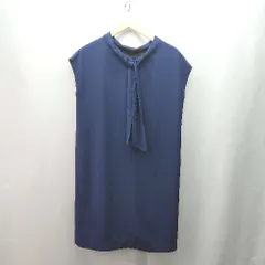 ◇ marble ink ボウタイ 無地 ゆったり 半袖 ロング ワンピース サイズM ブルー レディース E  【1310130033458】のサムネイル