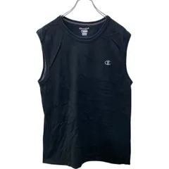 Champion ロゴタンクトップ L ブラック チャンピオン ワンポイント ノースリーブ 古着卸 アメリカ仕入 a704-5141